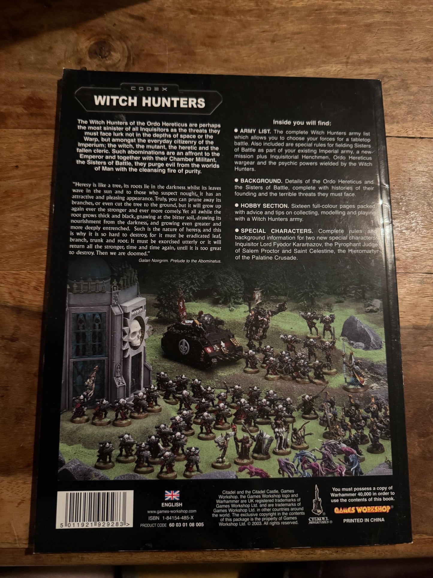 Warhammer 40K Witch Hunters Codex 3rd Ed Games Workshop 2003