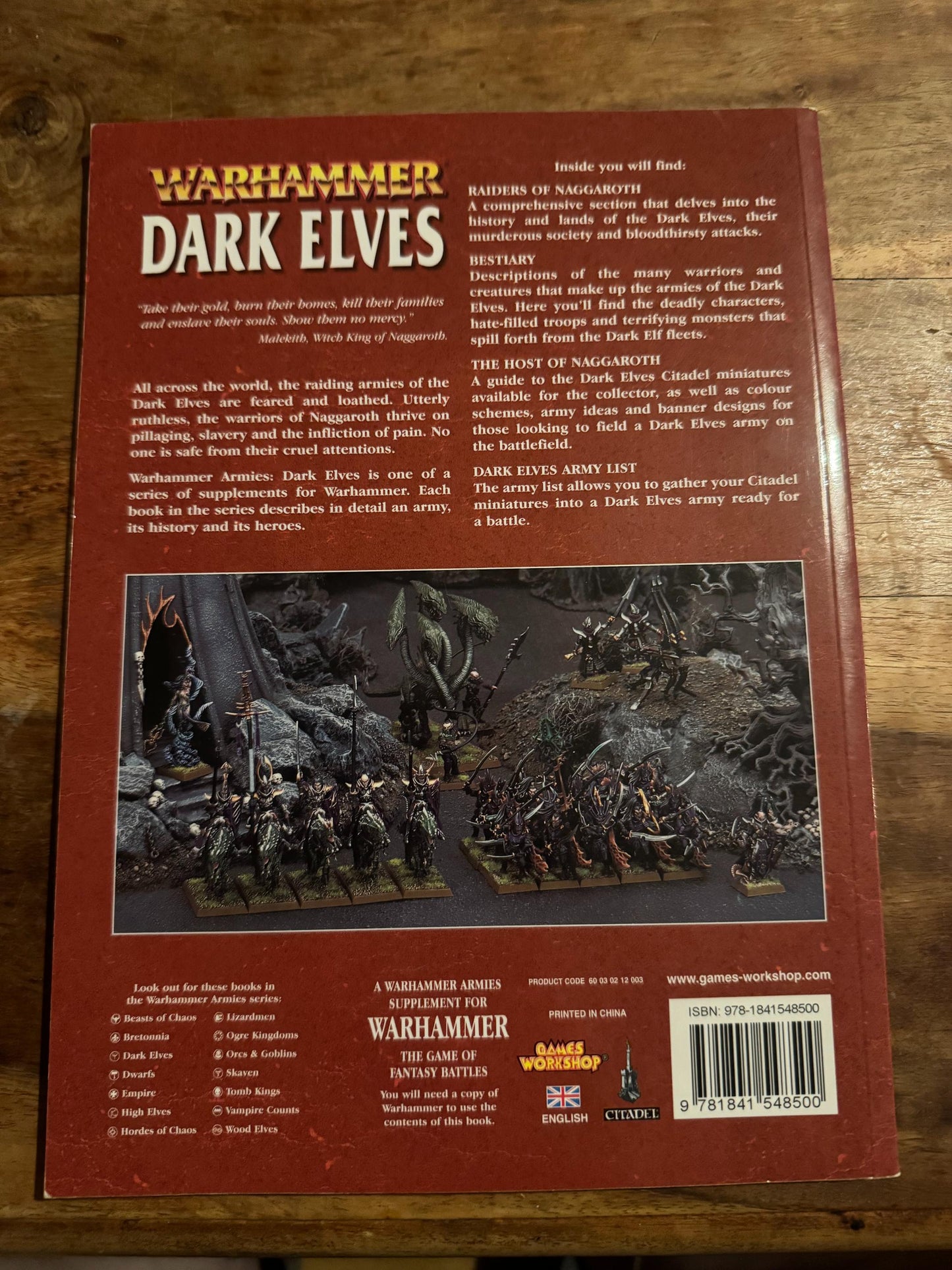 Warhammer Armies Dark Elves 7th Ed Games Workshop 2008