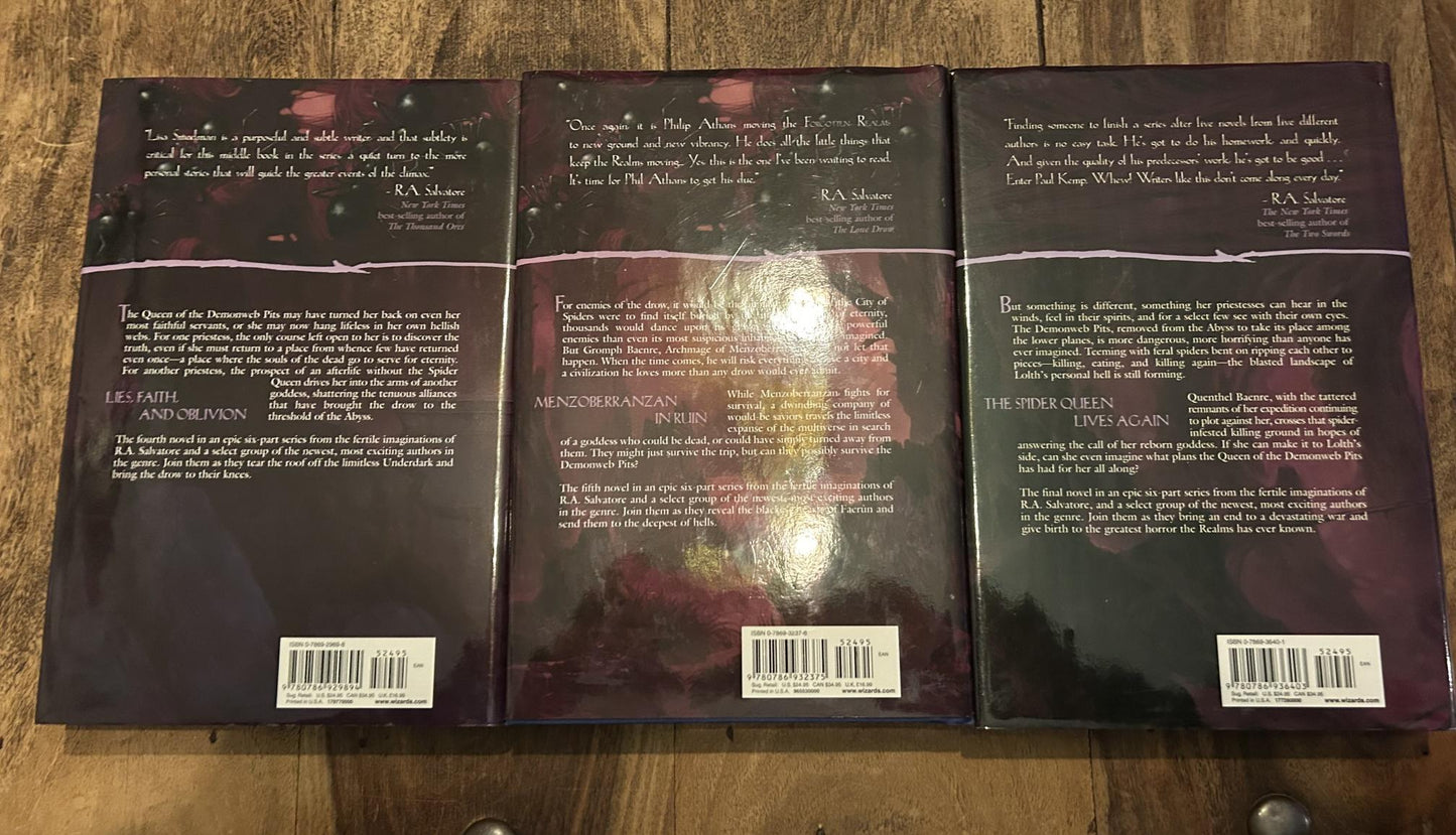 Forgotten Realms: War Of The Spider Queen 1-6 Hardcover Wizards of the Coast 2002 - 2005
