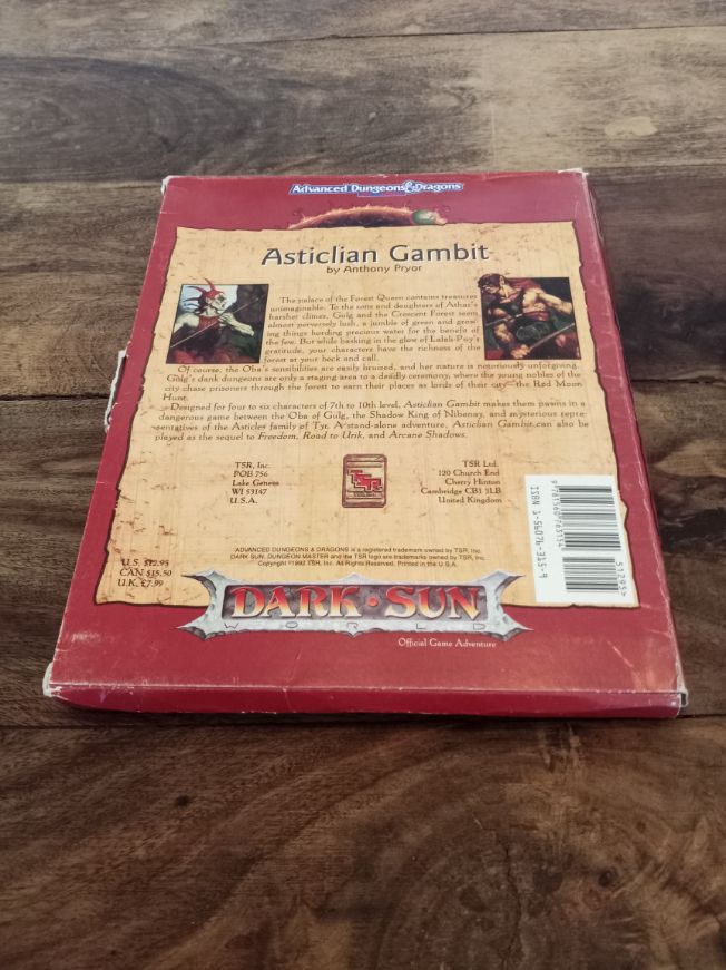 Dark Sun Asticlian Gambit TSR 2412 AD&D 1992