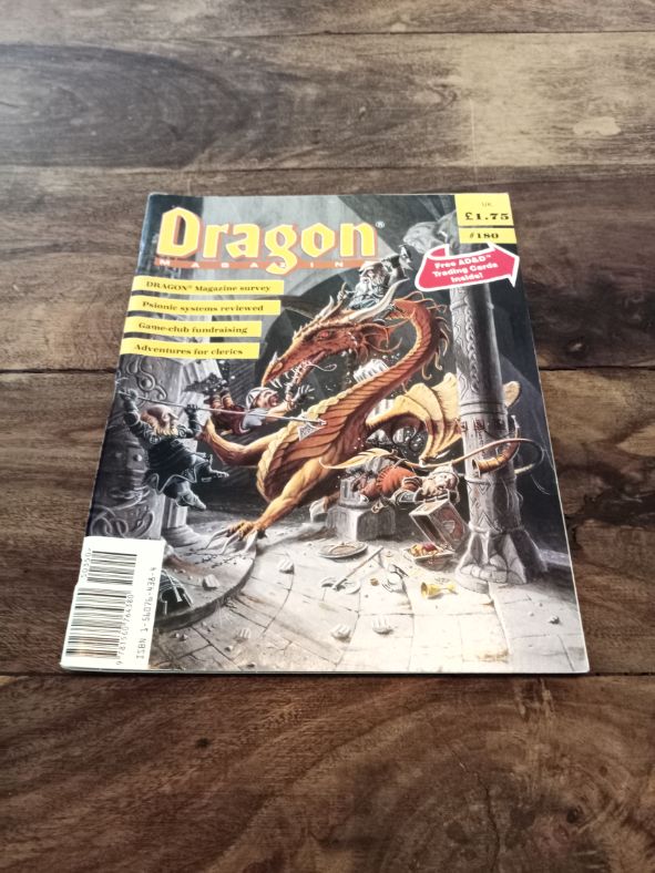 Dragon Magazine #180 With Dungeons And Dragons Cards Inside April 1992