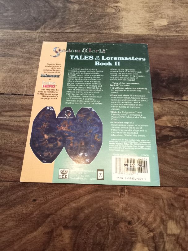 Shadow World Tales of the Loremasters Book II I.C.E. 6008 Rolemaster 1989