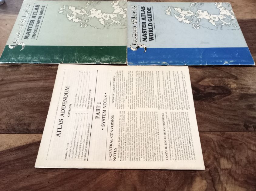 Shadow World Master Atlas World Guide, Inhabitants Guide and Addendum I.C.E. 1989