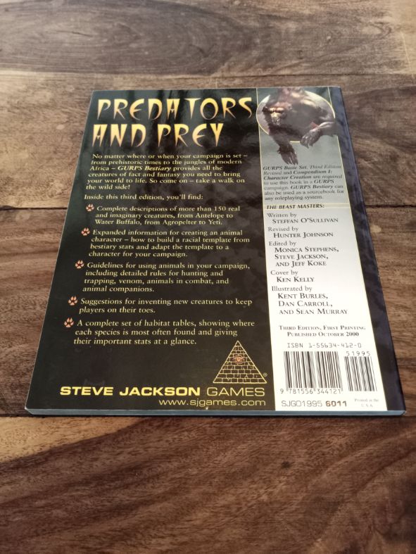 Gurps Bestiary Animals Monsters 2nd Ed Steve Jackson Games 1994