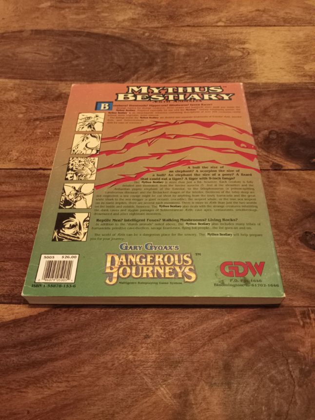 Dangerous Journeys Mythus Bestiary GDW 1992