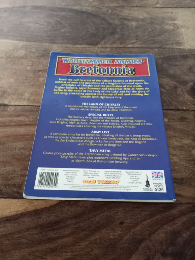 Warhammer Armies Bretonnia Codex Games Workshop 1996