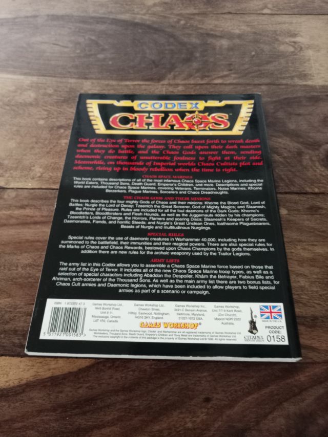 Warhammer 40K Codex Chaos 2nd Edition Games Workshop 1996