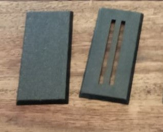 25 x 50mm Cavalry Square Black Plastic Bases Slotta / No Slot - Warhammer