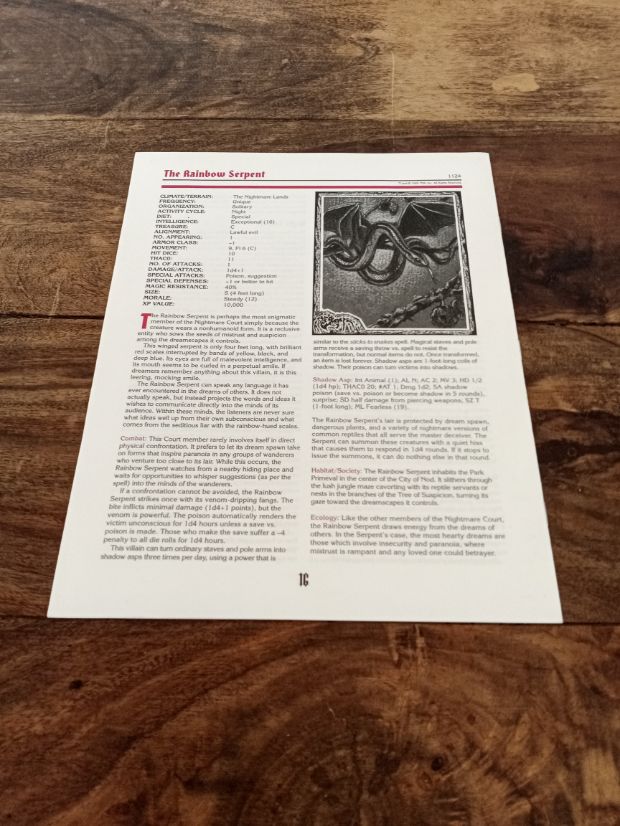 AD&D Ravenloft Book Four The Nightmare Lands Monstrous Supplement TSR 1995