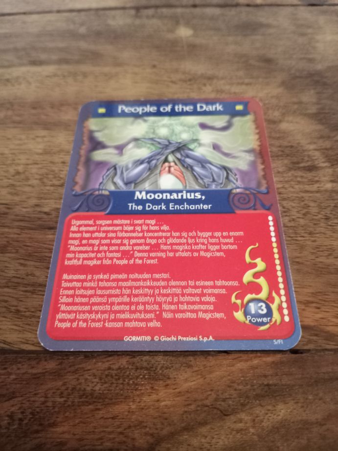 Gormiti Moonarius The Dark Enchanter Card Third Series III
