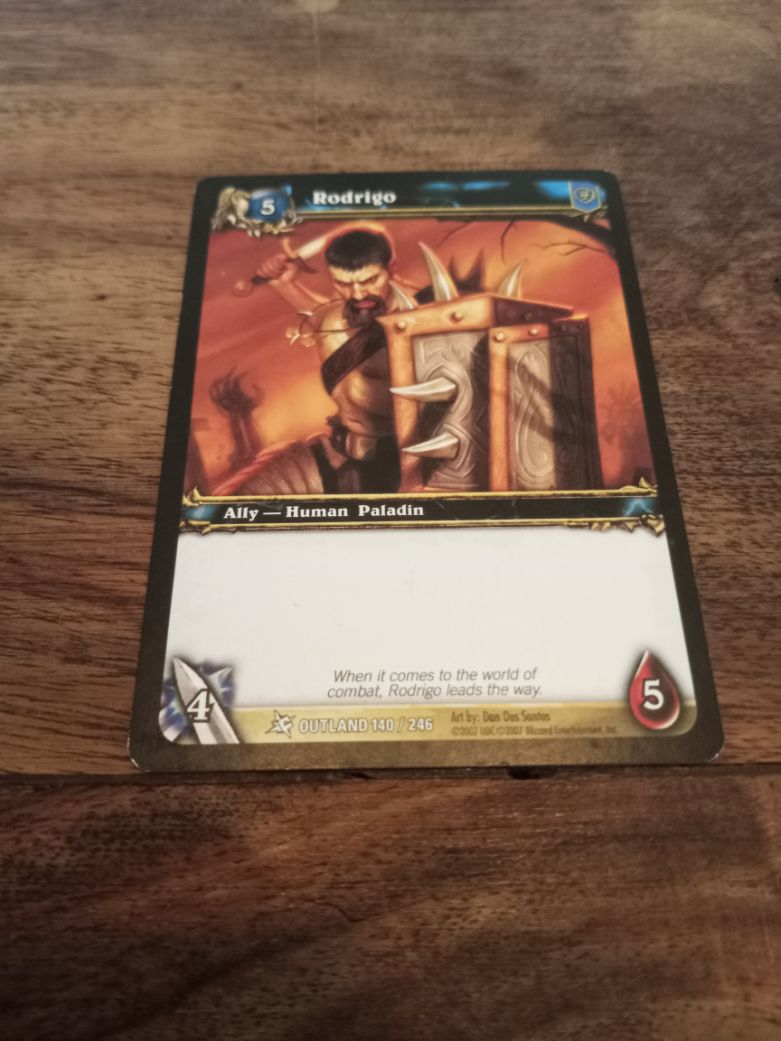 World of Warcraft Rodrigo Outland Trading Card