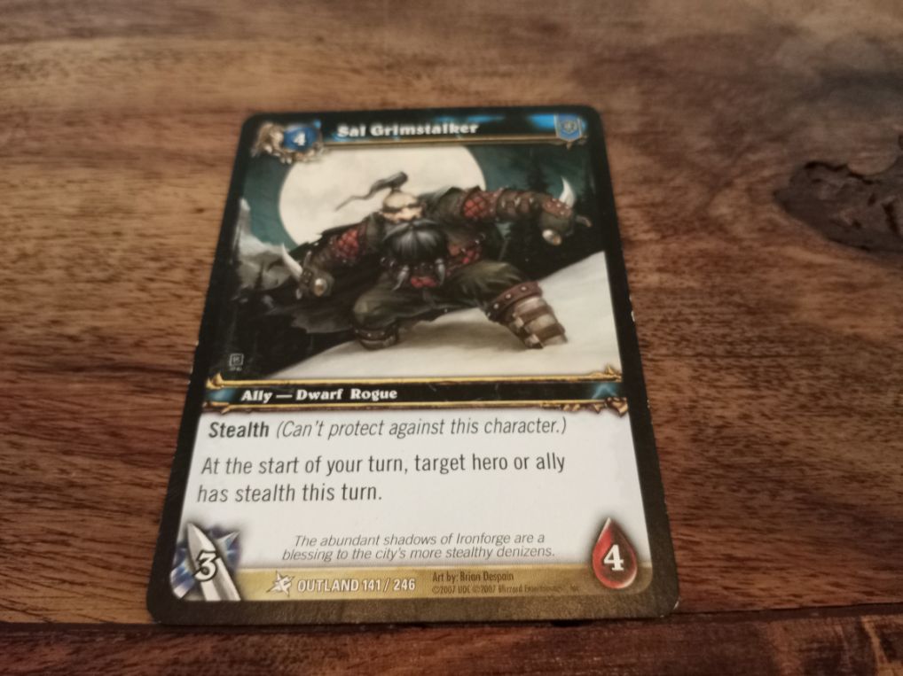 World of Warcraft Sal Grimstalker Outland Trading Card