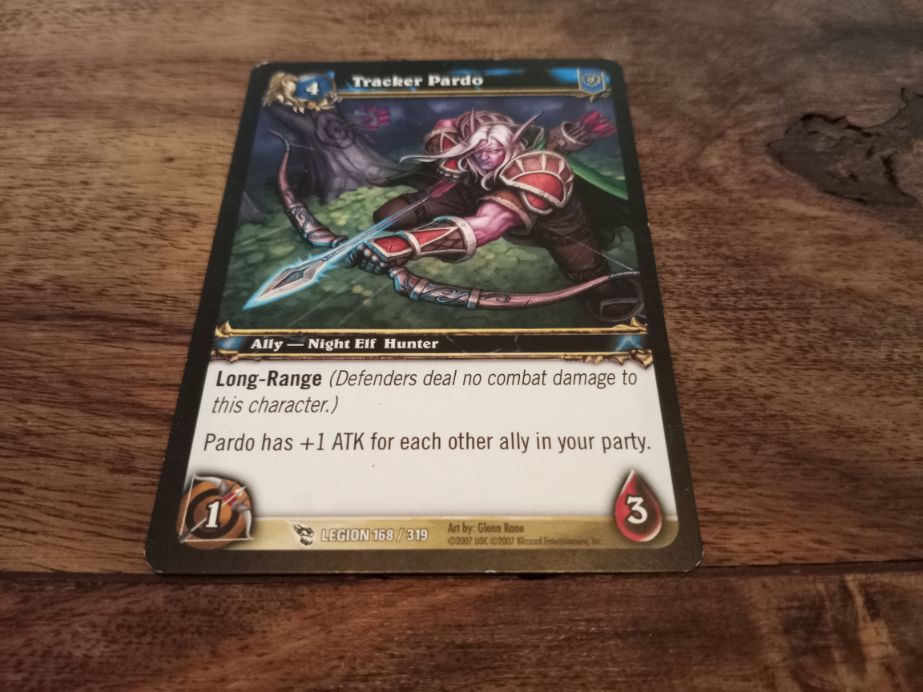 World of Warcraft Pardo Tracker Legion Trading Card