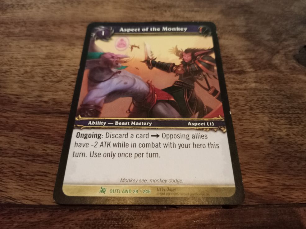 World of Warcraft Aspect of the Monkey Outland Trading Card