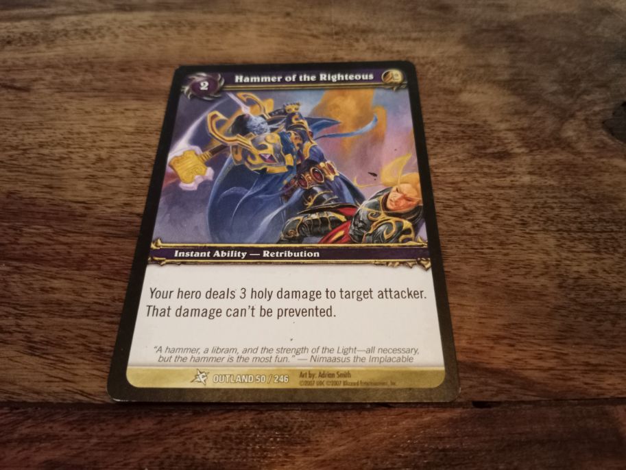 World of Warcraft Hammer of the Righteous Outland Trading Card