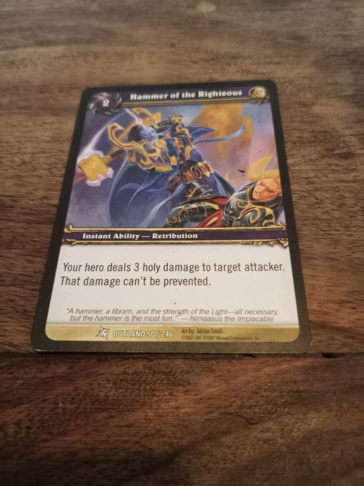 World of Warcraft Hammer of the Righteous Outland Trading Card