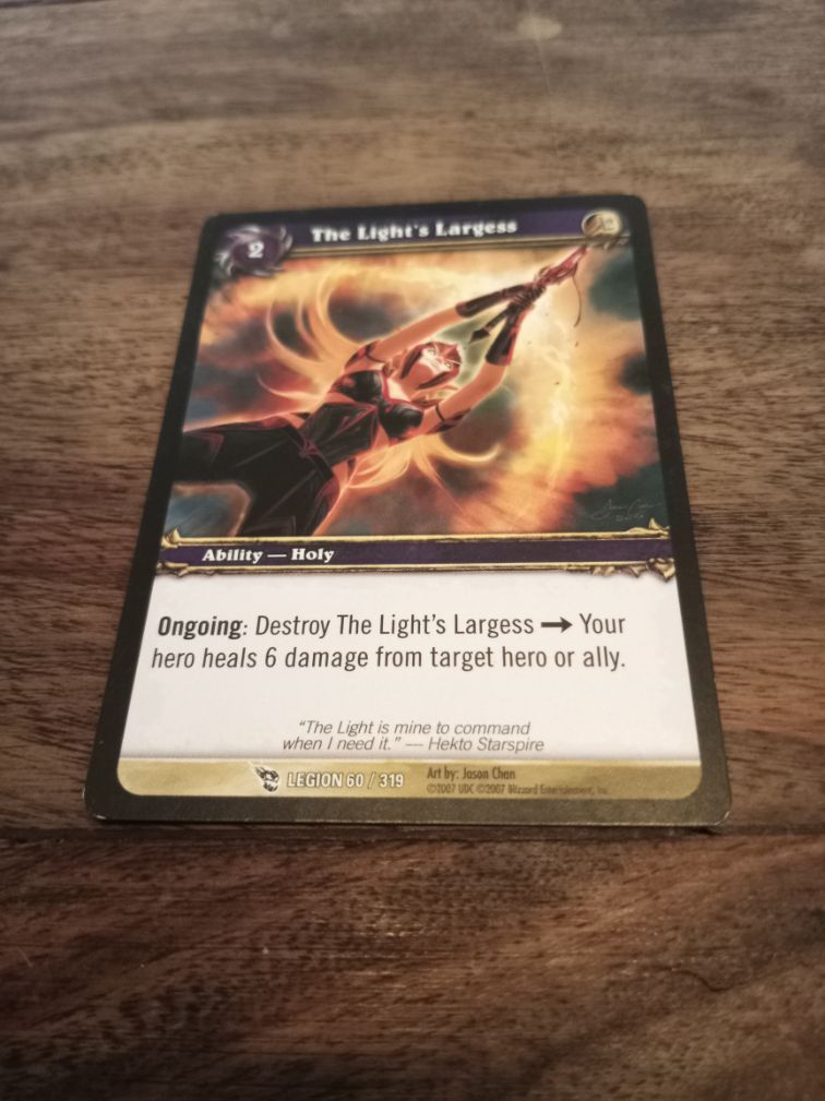 World of Warcraft The Light's Largess Legion Trading Card