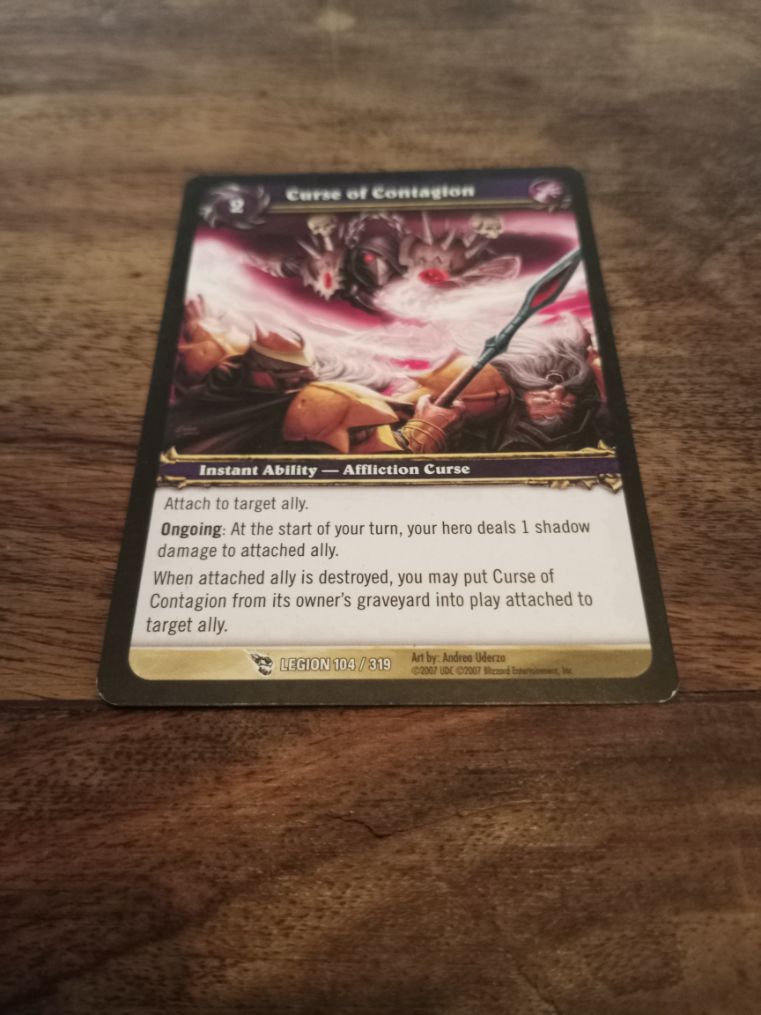 World of Warcraft Curse of Contagion Legion Trading Card