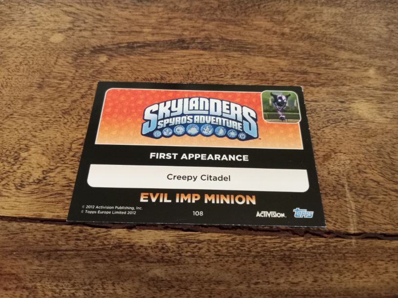 Skylanders Evil Imp Minion 108 Topps Trading Cards