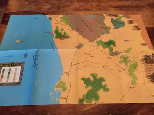 Forgotten Realms Map #1 TSR 1031XXX0701 AD&D 1987