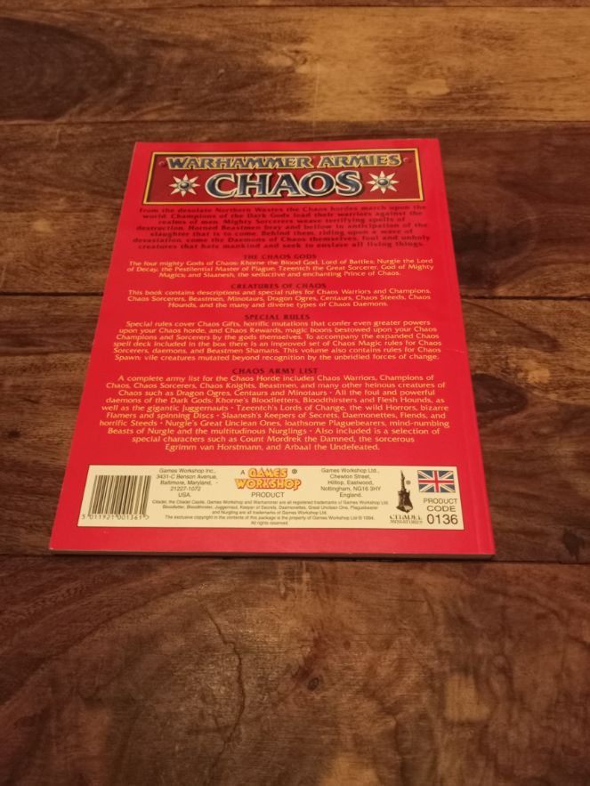 Warhammer Armies Chaos 4th ed 1994