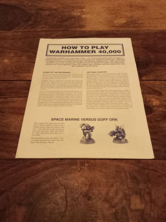 Warhammer 40K How to Play Warhammer 40,000 2nd Edition Games Workshop