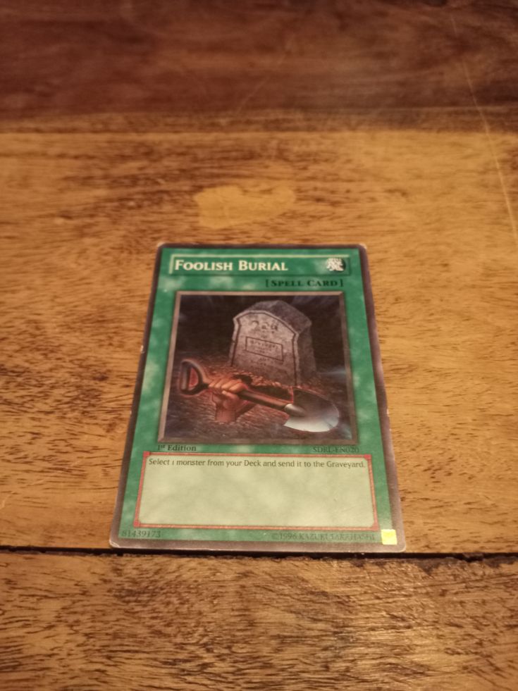 yugioh cards like foolish burial Yu-Gi-Oh! Foolish Burial SDRL-EN020 – AllRoleplaying.com