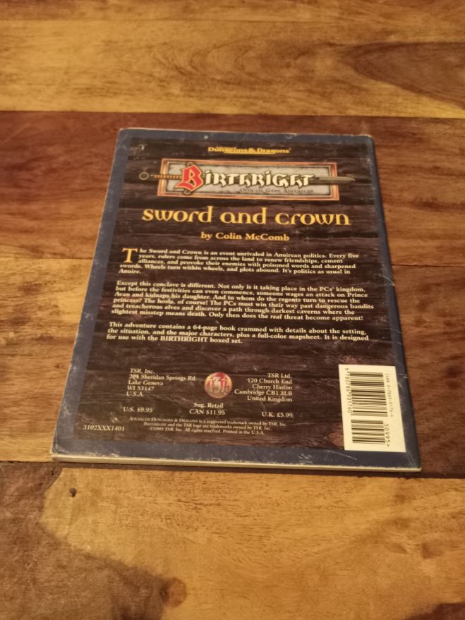 AD&D Birthright Sword and Crown TSR 3102 Dungeons & Dragons TSR 1995