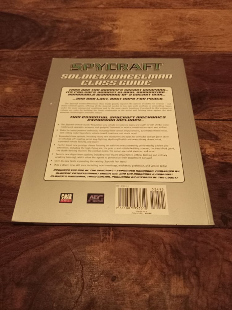 Spycraft Soldier/Wheelman Class Guide d20 Alderac Entertainment Group 1 2003