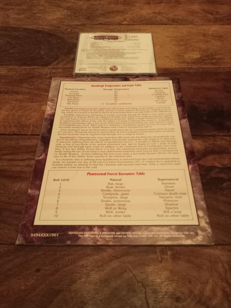 Ravenloft A Light In The Belfry With CD and Map Dungeons and Dragons