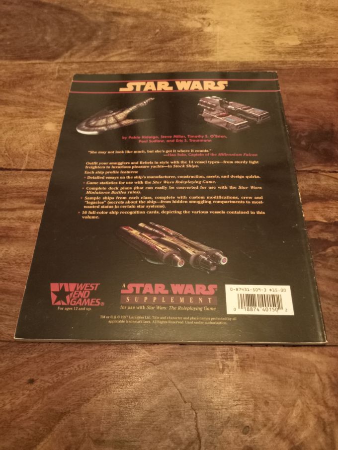 Star Wars Stock Ships WEG 40150 West End Games 1997