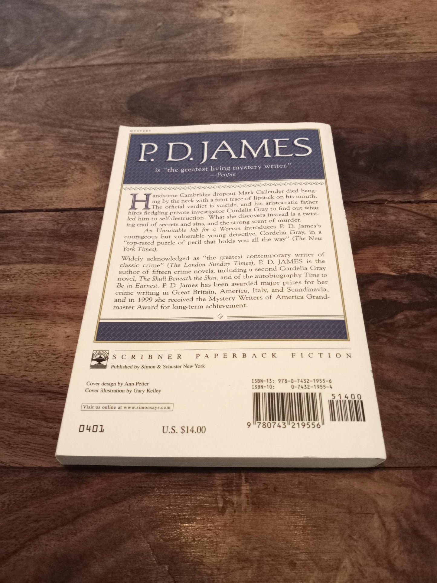 An Unsuitable Job for a Woman Cordelia Gray Mysteries #1 P.D. James 2001