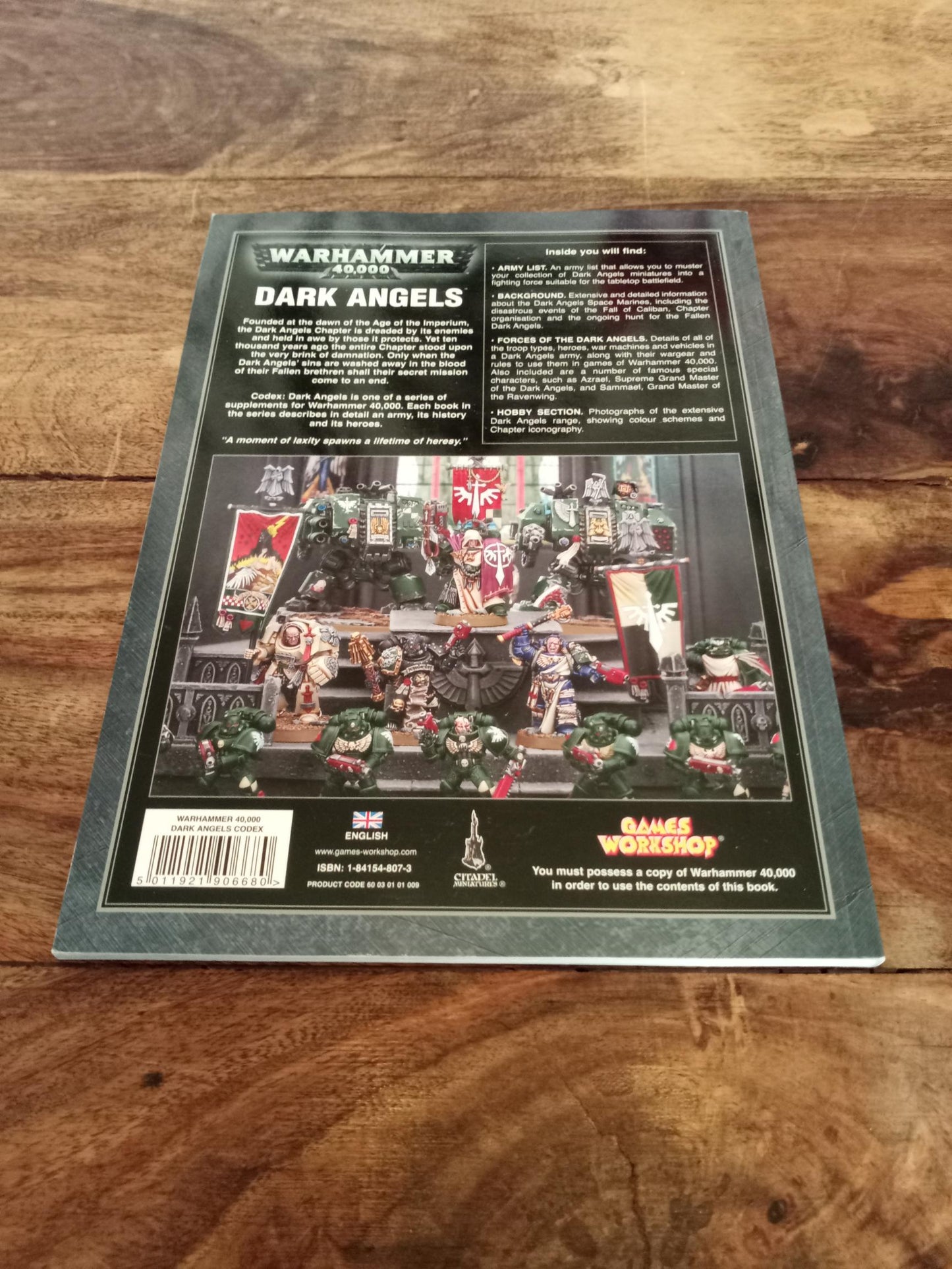 Warhammer 40,000 Dark Angels 40K Codex Games Workshop
