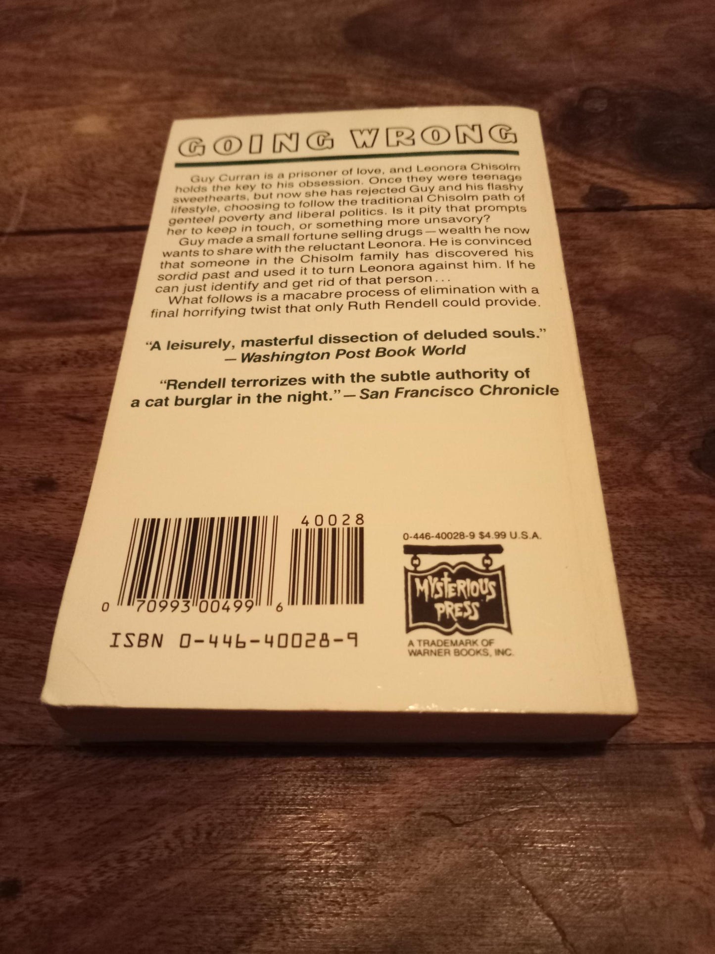 Going Wrong Ruth Rendell Mysterious Press 1991