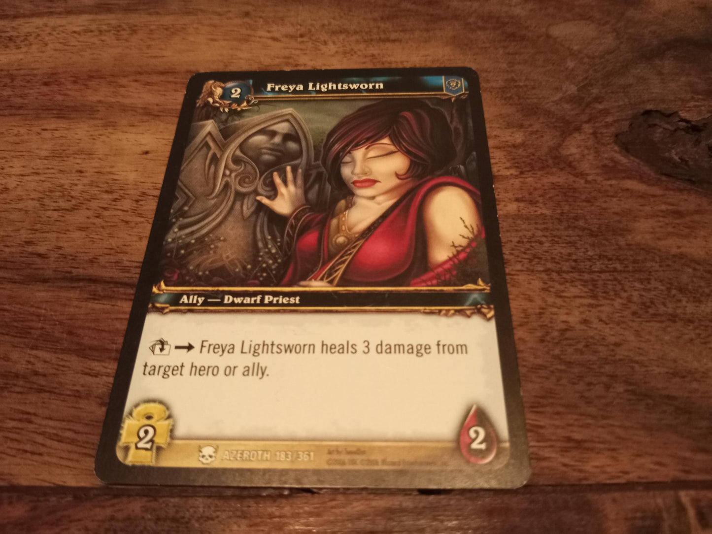 World of Warcraft Freya Lightsworn Azeroth Trading Card