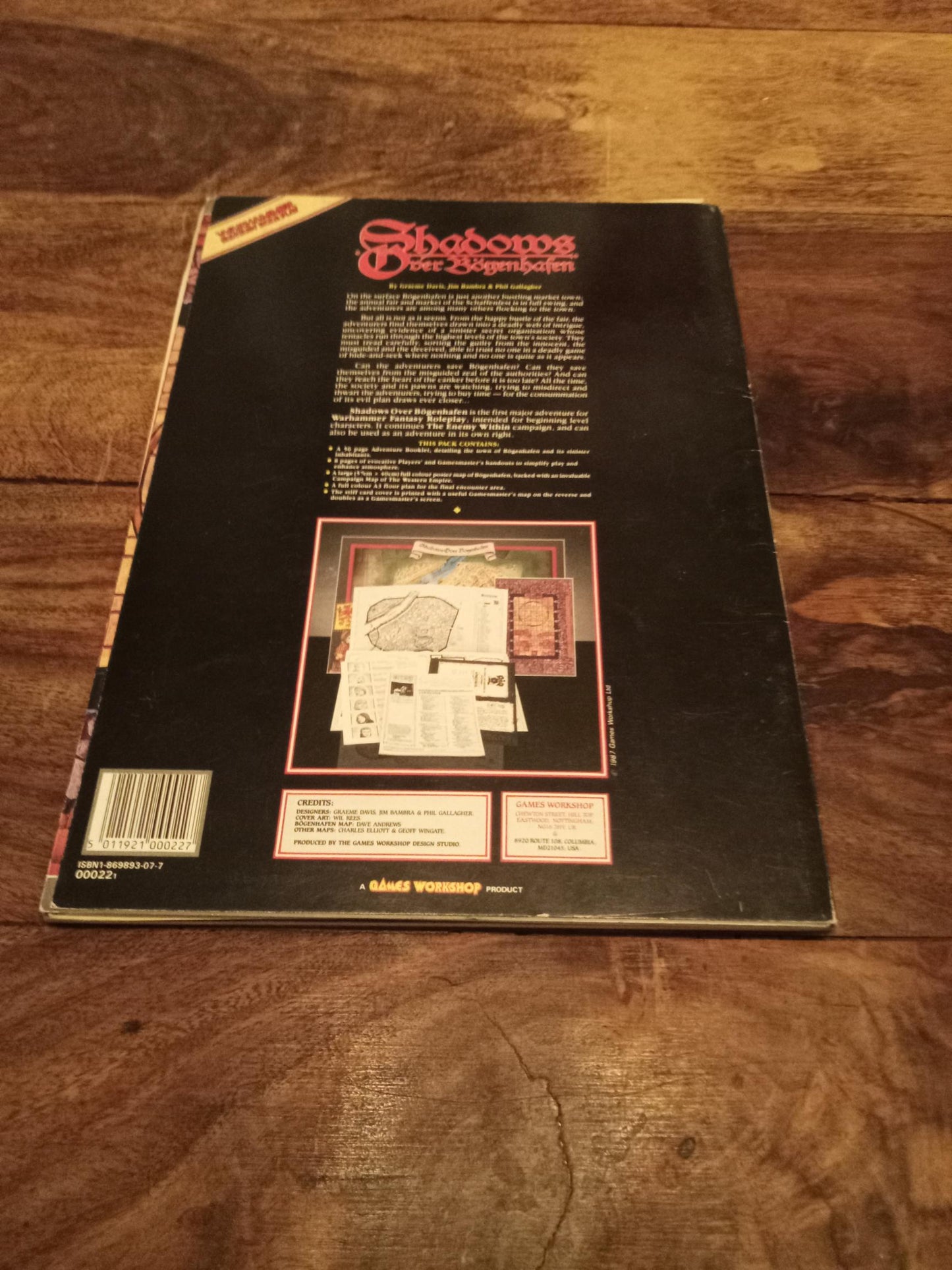 Shadows Over Bogenhafen With Map Warhammer Fantasy Roleplay 1987