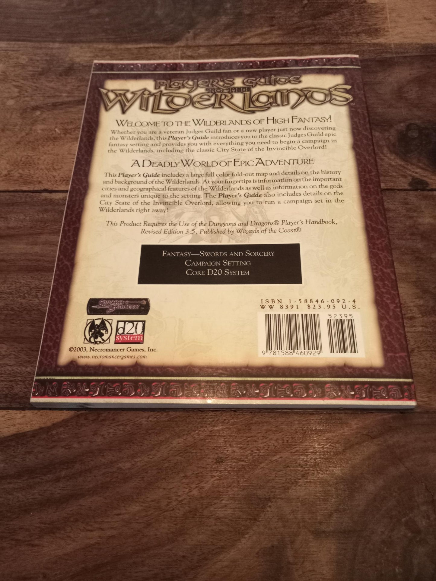Sword & Sorcery Player's Guide to the Wilderlands d20 Necromancer Games 2003