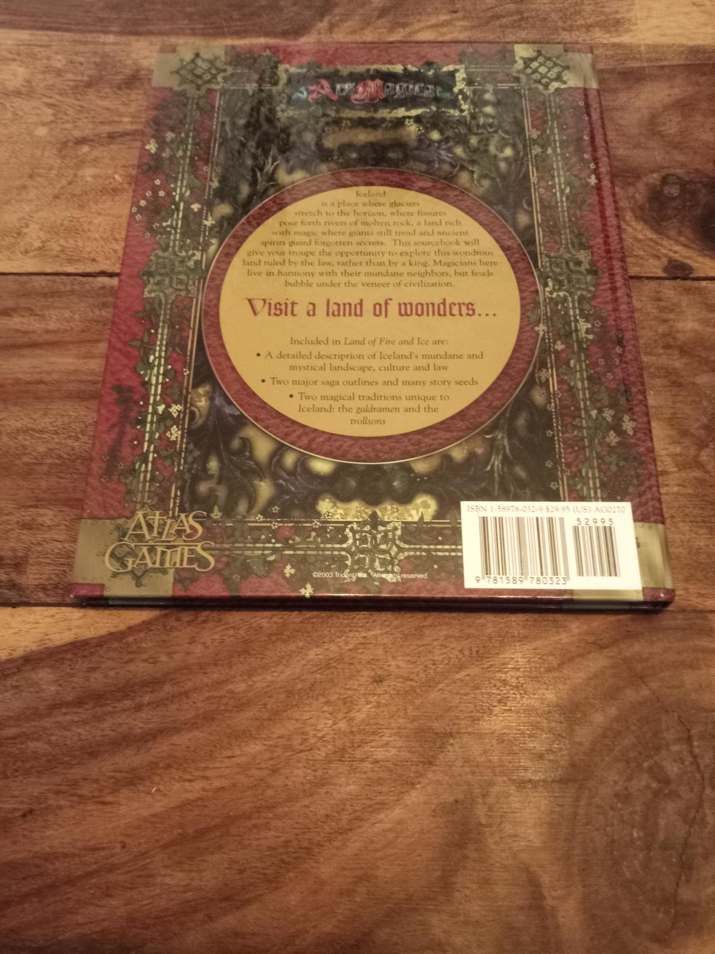 Ars Magica Land Of Fire And Ice Mythic Island Atlas Games 2003