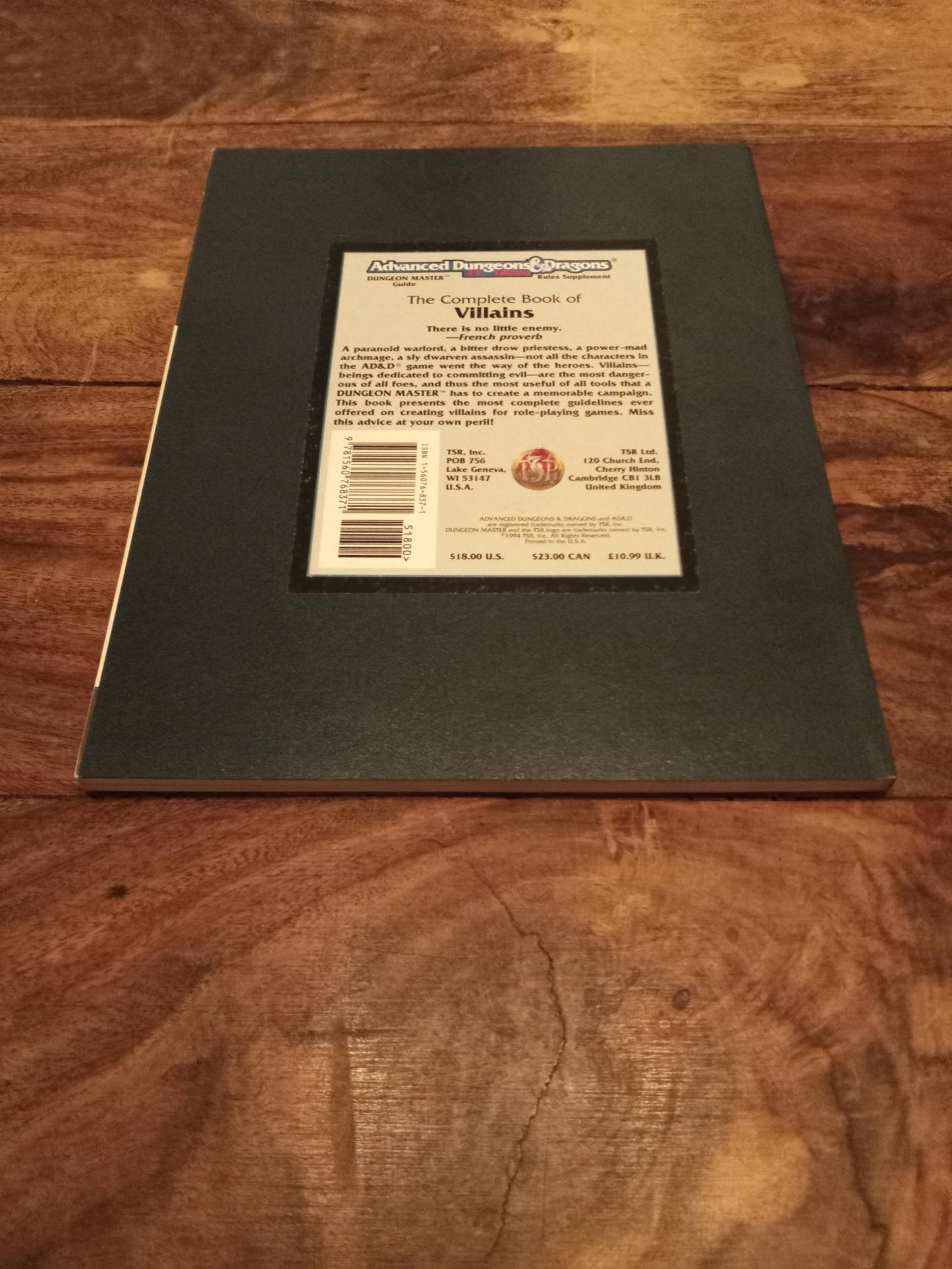 AD&D The Complete Book of Villains AD&D 2nd Edition 1994 TSR 2144