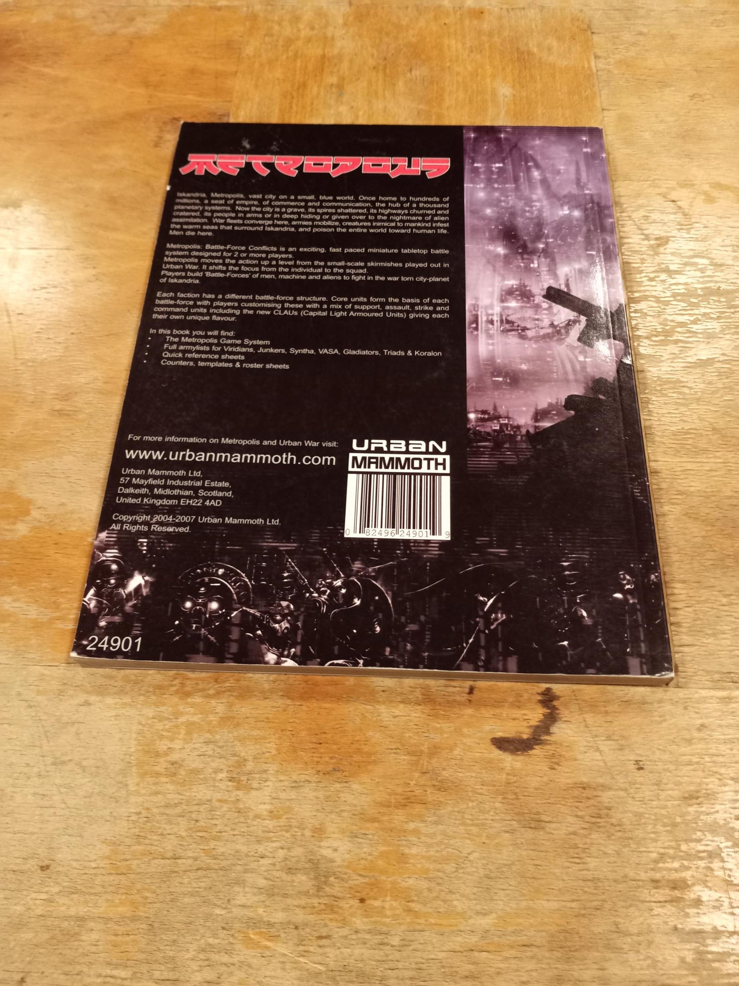 Metropolis Battle-Force Conflicts Rulebook w/CLAU-Team Urban Mammoth 2008