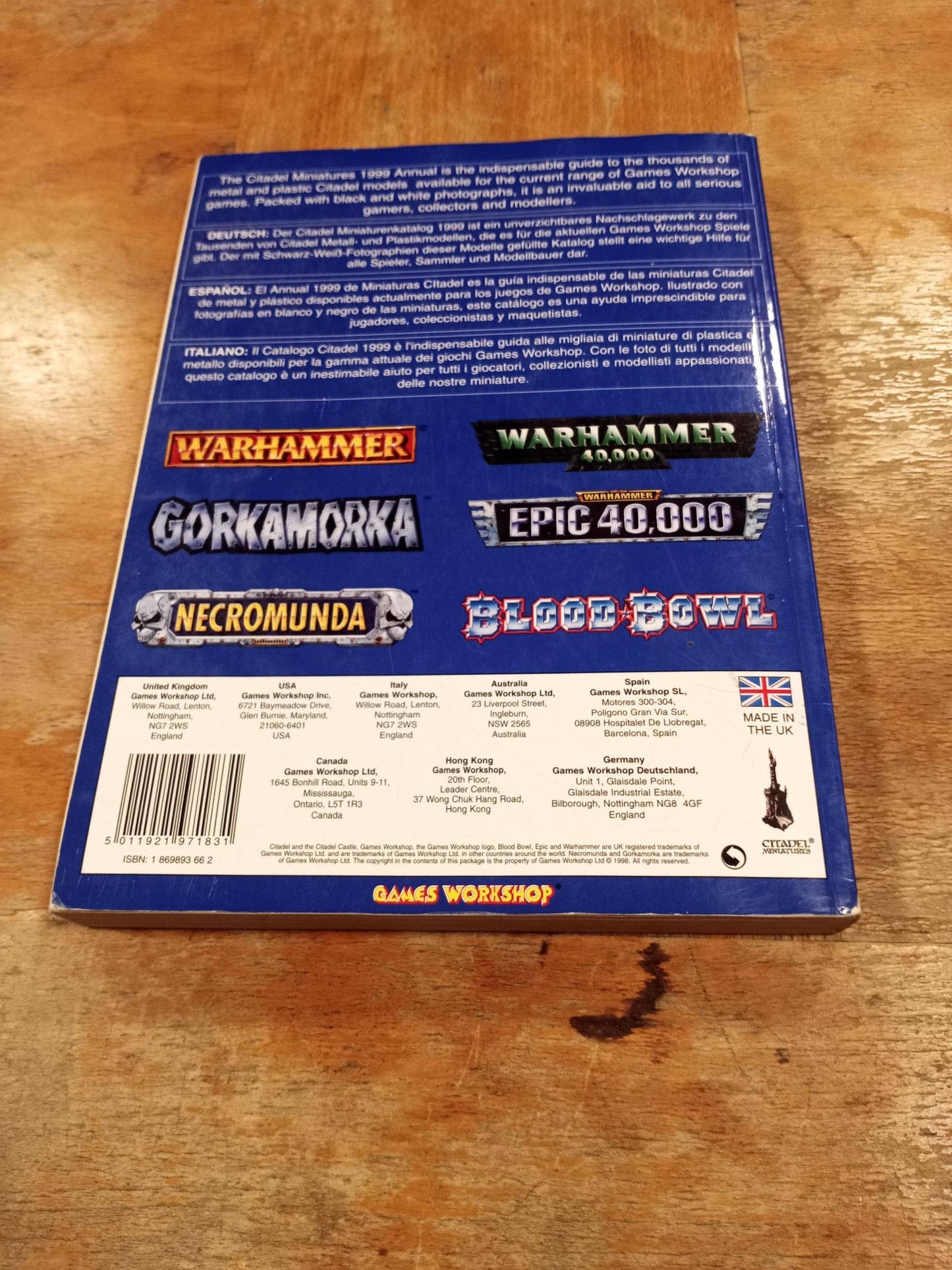Games Workshop Citadel Miniatures Catalog Annual 1999