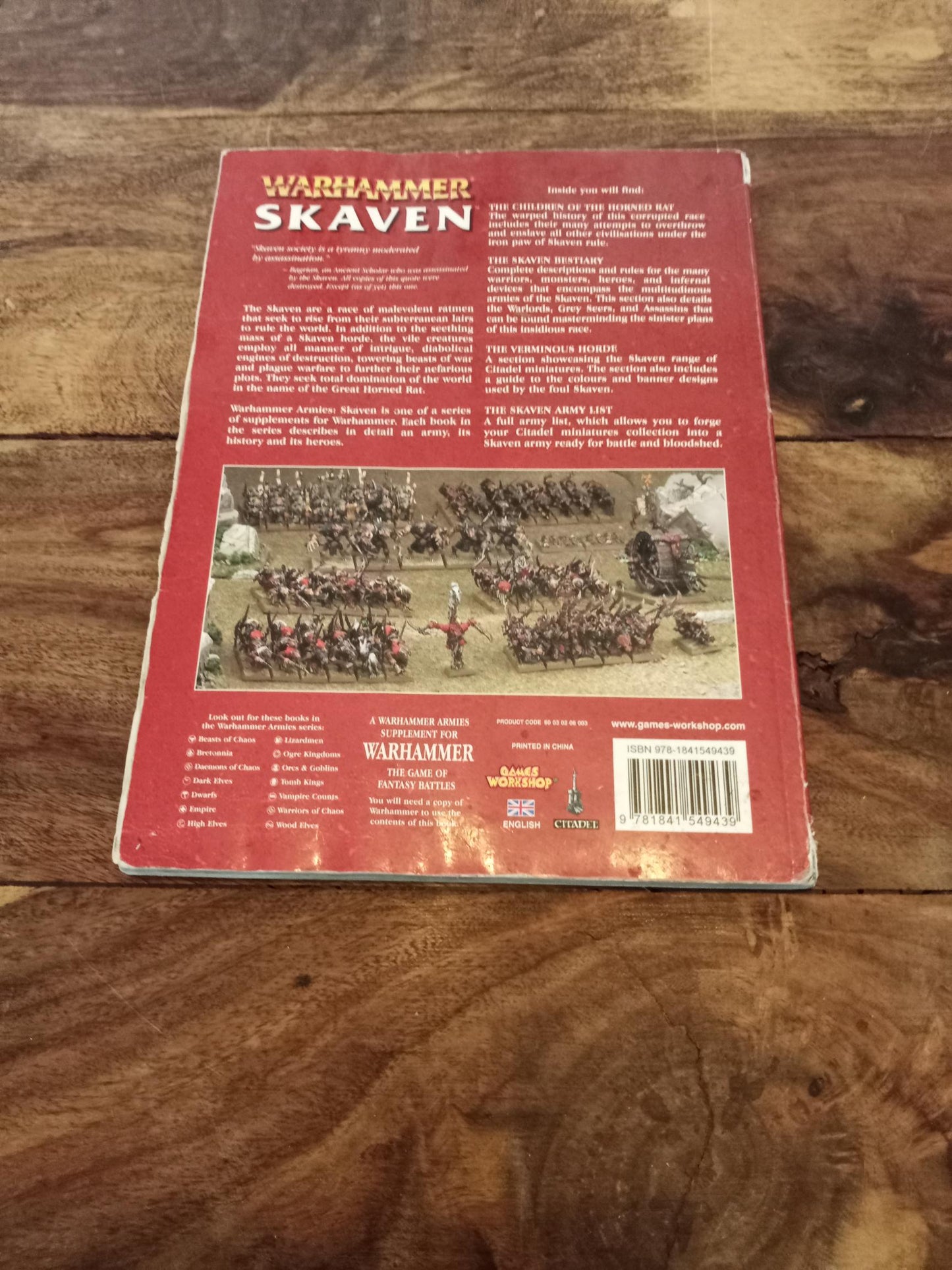 Warhammer Skaven 7th Edition Army Book Games Workshop 2009