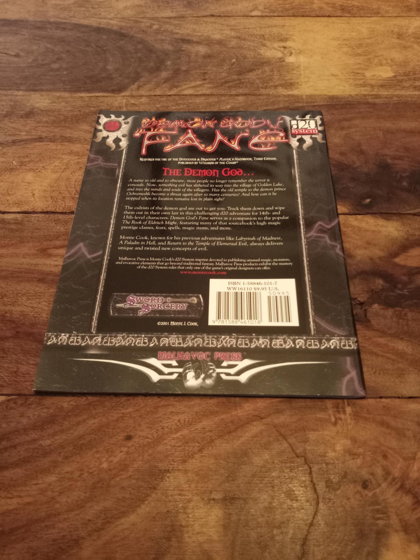 Sword & Sorcery Demon God's Fane Malhavoc Press WW P16110 d20 2002