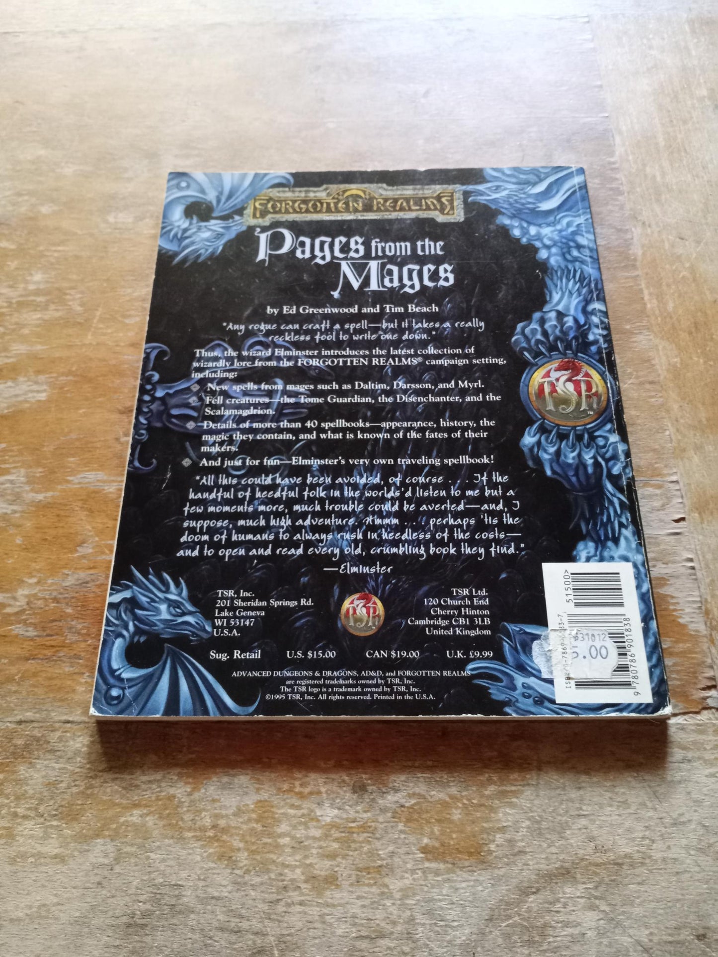 Forgotten Realms Pages from the Mages TSR 9491 AD&D 1995