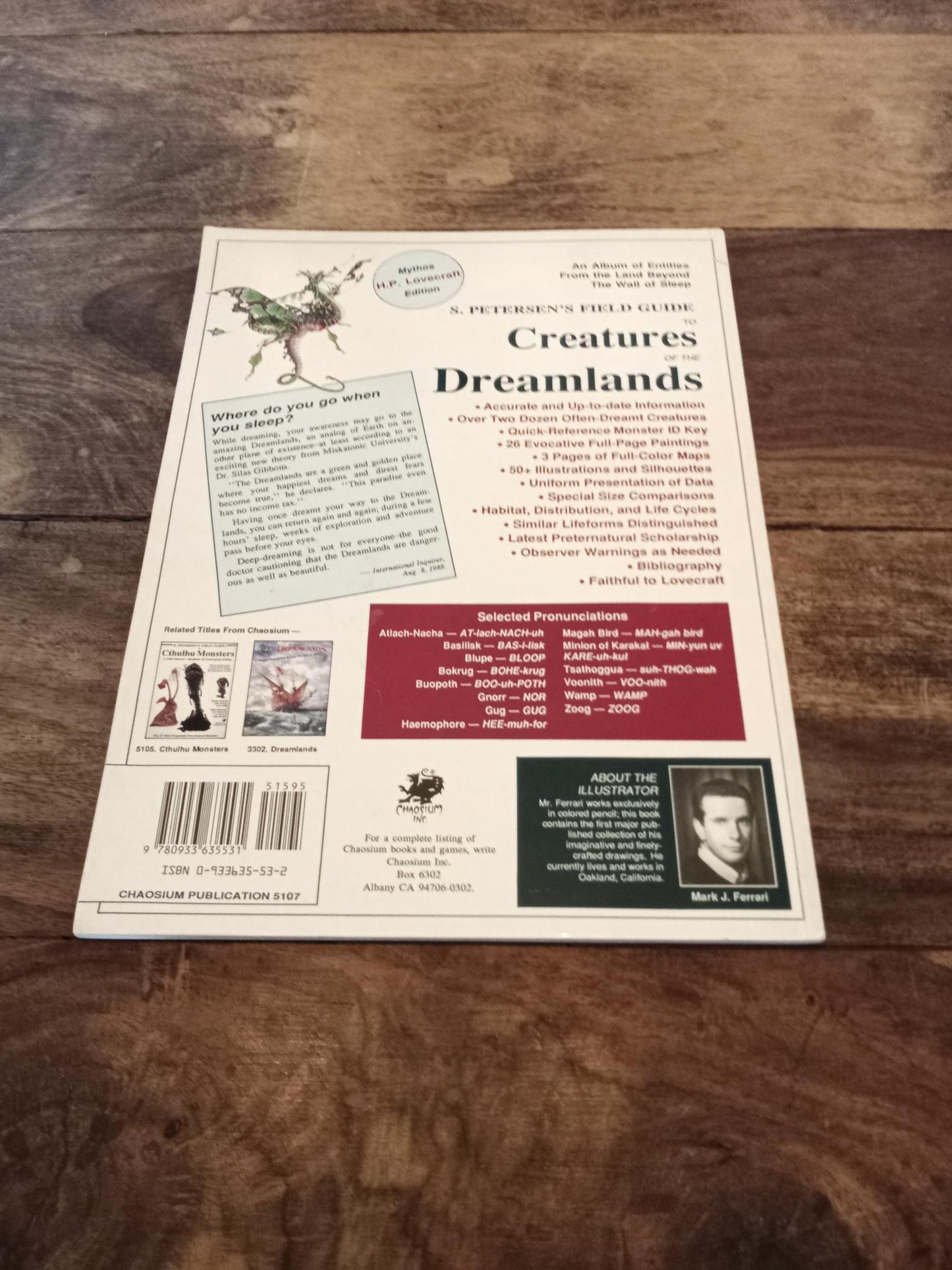 S. Petersen's Field Guide to Creatures of the Dreamlands Call of Cthulhu 1989