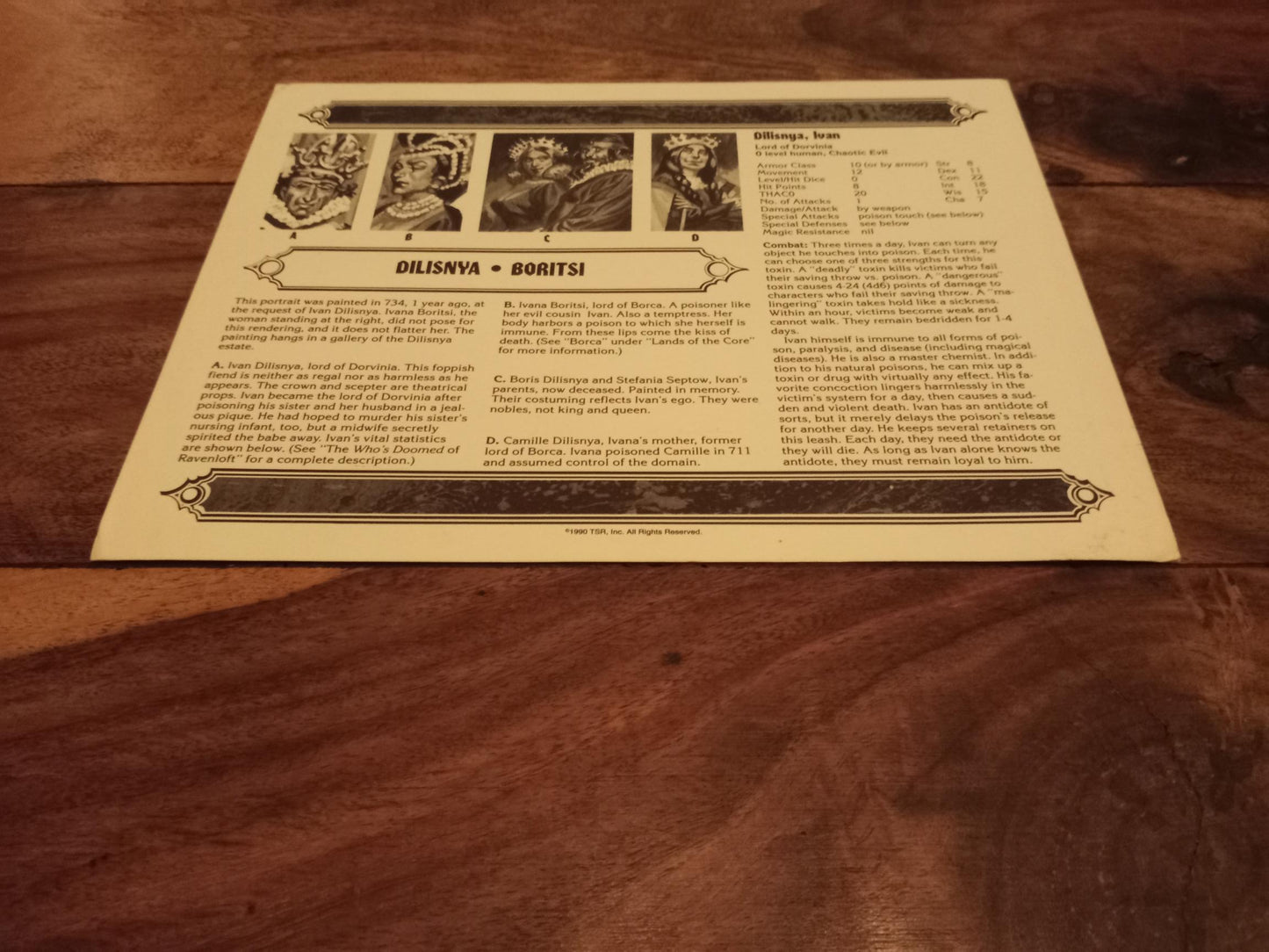 Ravenloft Realm of Terror TSR 1053 Card AD&D 1990