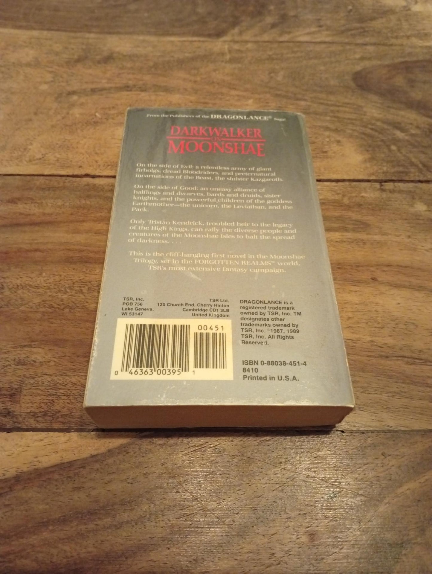 Forgotten Realms Darkwalker on Moonshae The Moonshae Trilogy #1 TSR 1987