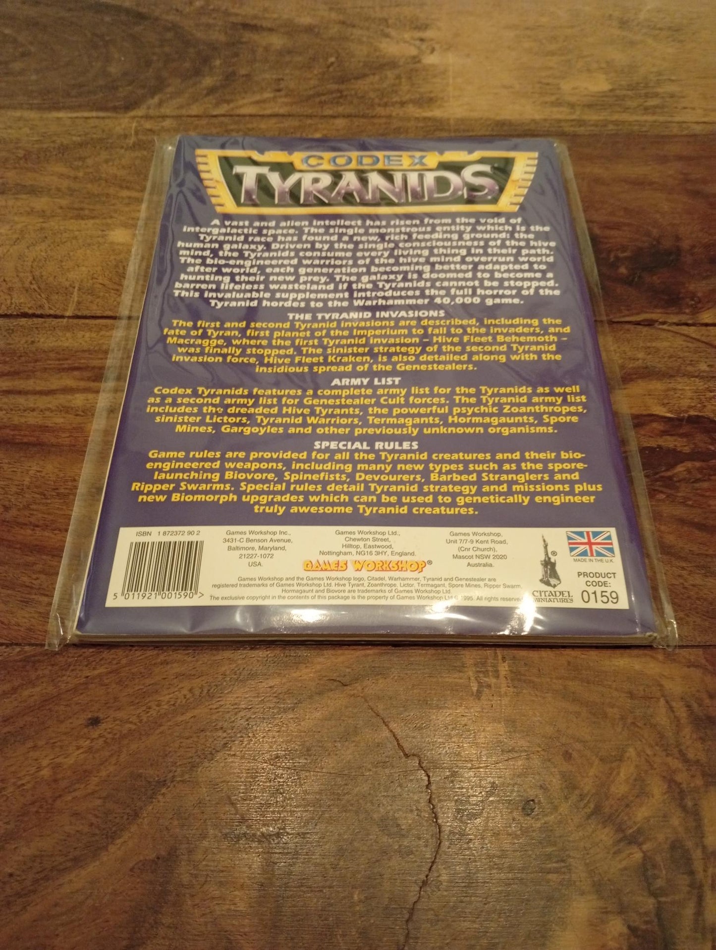 Warhammer 40K Codex Tyranids 2nd Ed Games Workshop 1993