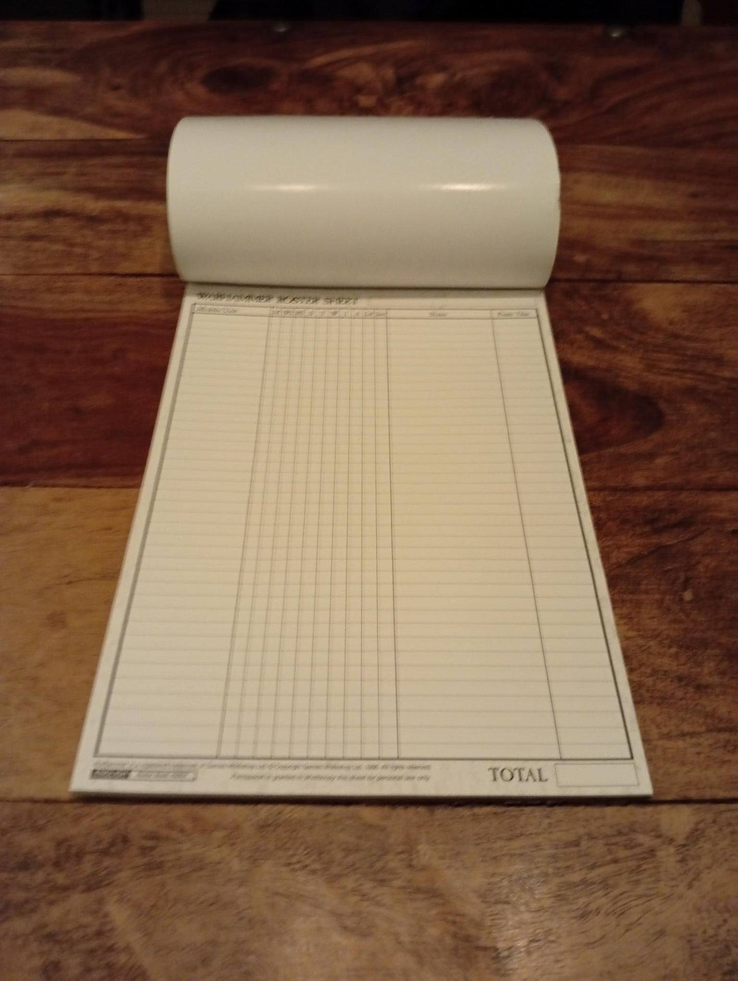 Warhammer Fantasy Roster Pads Games Workshop 1996