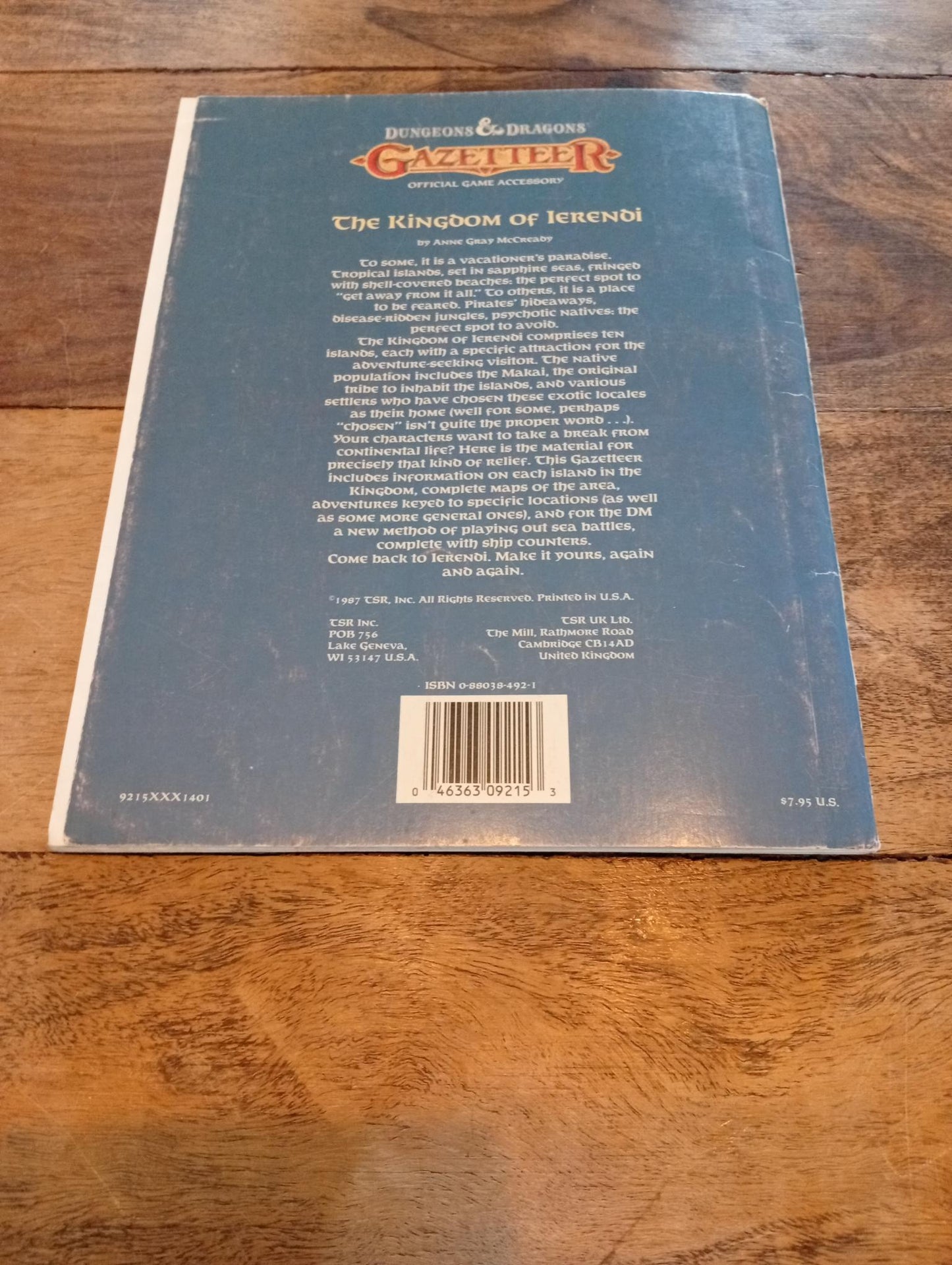 Gazetteer The Kingdom of Ierendi No Map TSR 9215 GAZ4 1987
